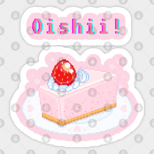 Kawaii Pixel Oishii Dream Dessert (strawberry mousse) Sticker by OMC Designs